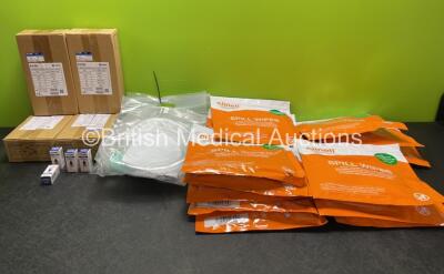 Mixed Lot Including 3 x Smiths Medical Pneupac Ref 100/905/300 Single Limb Circuits, Large Quantity of Sure Glucose Fluid and Large Quantity of Spill Wipes