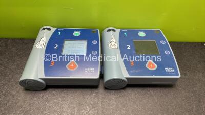 2 x Philips Heartstart FR2+ Defibrillators with 1 x Philips M3863A Battery *Install Before 12-2020* (Both Power Up and Pass Self Tests)