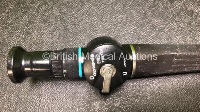 Olympus ENF-GP Pharyngoscope - Engineer's Report : Optical System - 12 Broken Fibers, Angulation - No Fault Found, Insertion Tube - Badly Crushed, Light Transmission - No Fault Found, Leak Check - No Fault Found *2503587* - 2