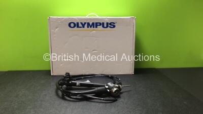 Olympus GIF-XQ260 Video Gastroscope in Case - Engineer's Report : Optical System - No Fault Found, Angulation - Not Reaching Specification, To Be Adjusted, Insertion Tube - No Fault Found, Light Transmission - No Fault Found, Channels - No Fault Found, Le