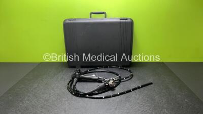 Olympus PCF-Q260AL Video Gastroscope in Case - Engineer's Report : Optical System - No Fault Found, Angulation - Play, Not Reaching Specification, To Be Adjusted, Insertion Tube - Minor Kinks, Light Transmission - No Fault Found, Channels - No Fault Found