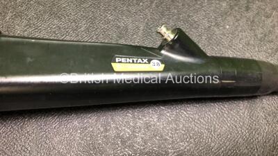 Pentax EC-3490FK Video Colonoscope in Case - Engineer's Report : Optical System - No Fault Found, Angulation - Not Reaching Specification, To Be Adjusted, Insertion Tube - No Fault Found, Light Transmission - No Fault Found, Channels - No Fault Found, Lea - 3