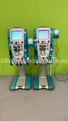 2 x Gambro Prismaflex Dialysis Machines - Software Version 7.21 - Running Hours 34848.81 / 03445.94 with Barkey Autocontrol Units (Powers Up)