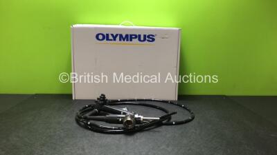 Olympus PCF-Q260AL Video Colonoscope in Case - Engineer's Report : Optical System - No Fault Found, Angulation - No Fault Found, Insertion Tube - No Fault Found, Light Transmission - No Fault Found, Channels - No Fault Found, Leak Check - No Fault Found *