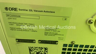 DRE SureVac 22L Vacuum Autoclave (Powers Up) *Mfd 2017* - 3