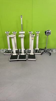 Job Lot Including 8 x Seca Stand on Scales and 1 x Welch Allyn BP Meter on Stand *Cage*