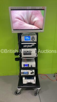 Stryker Stack System with Stryker Vision Elect HDTV Surgical Viewing Monitor, Stryker Pneumo Sure High Flow Insufflator, Stryker SDC3 HD Information Management System (HDD Removed), Stryker 1288HD High Definition Camera , Stryker 1288HD Camera Head, Stryk