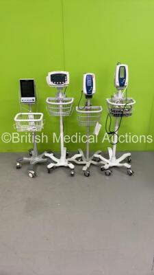 Job Lot Including 2 x Welch Allyn Spot Vital Signs Monitors on Stands, 1 x Welch Allyn 53S00 Monitor on Stand and 1 x Edan iM3 Monitor on Stand (All Power Up) *JA119264 / na*