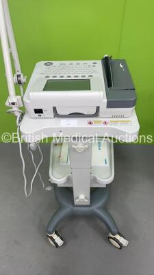 2 x Edan SE-1200 Express ECG Machines on Stands (Both Power Up with Casing Damage - See Photos) *311072-M15A02240001* - 9