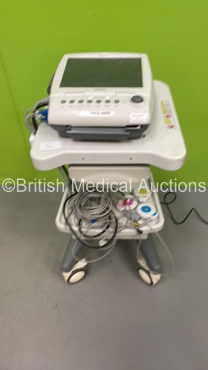 Edan F9 Express Fetal And Maternal Monitor on Stand with 3 x Transducers and Various Leads (No Power - Damage to Casing - See Photo) *S/N 108091-M121010600005*