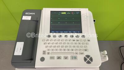 Edan SE-1200 Express ECG Machine on Stand with 10 Lead ECG Leads (Powers Up) *S/N 328026-GY130808630051* - 2