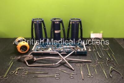 Mixed Lot Including 3 x 3M Electronic Test System Sensing Units and Various Surgical Instruments