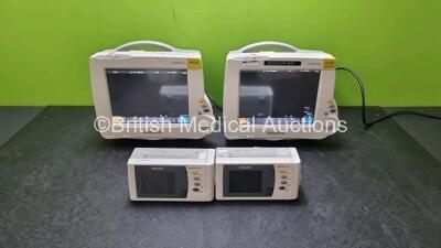 2 x Philips IntelliVue MP30 Patient Monitors (Both Power Up, 1 x with Scratching on Screen - See Photo) with 2 x Philips IntelliVue X2 Handheld Patient Monitors Including ECG, SpO2, NBP, Press and Temp Options (Both Power Up) DE037B2812 / DE037B2756 /