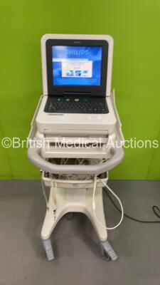 Philips PageWriter TC50 ECG Machine on Stand *Mfd 2019* with 10 Lead ECG Leads (Powers Up) *CN31941612*