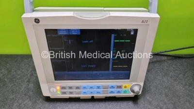 GE B20 Patient Monitor with SpO2, ECG, NIBP, IBP1, IBP2, T1 and T2 Options (Powers Up) *SN SGF120615699WA* - 2