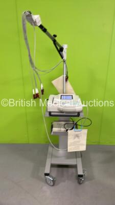 GE MAC 1200 ST ECG Machine on Stand with 10 Lead ECG Leads (Powers Up)