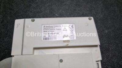 Job Lot Including 1 x GE F-FM-00 Patient Monitor (Draws Power) with 1 x GE E-PSMP-00 Modules Including ECG, SpO2, NIBP, P1, P2, T1 and T2 Options and 1 x Nellcor Oximax N-560 Pulse Oximeter (Powers Up) *SN 6635485 / 6670458 / 011114030132* - 5