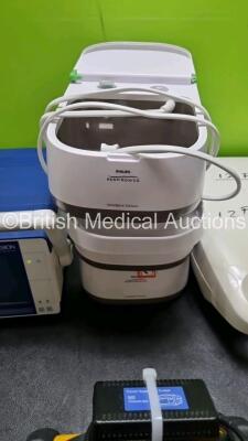 Mixed Lot Including 2 x Pulsion Medical Systems LiMON Systems, 3 x Philips Respironics Innospire Deluxe Nebuliser, 1 x Philips Respironics Porta-Neb, 2 x Welch Allyn BP Guages 1 x Fisher & Paykel MR850AEK (Damage to Casing - See Photo) and 1 x Ohmeda Trus - 6