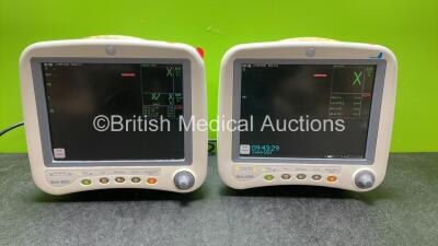 2 x GE Dash 4000 Patient Monitors Including ECG, NBP, CO2, BP1, BP2, SpO2 and Temp/Co Options (Both Power Up) *SN SD009306511GA, SBG05411734GA*