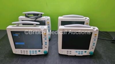 Job Lot Including 1 x GE Datex-Ohmeda F-FMW-00 Patient Monitor (Powers Up) and 3 x GE Datex-Ohmeda F-FM-00 Patient Monitor (All Power Up 2 x with Blanks Screen All with Damage to Casing - See Photos) *SN 6489575 / 6269354 / 6961781 / 6489622*