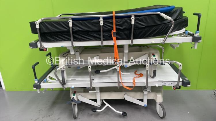 2 x Huntleigh Lifeguard Patient Trolleys with 2 x Mattresses (Some Missing Pedal Covers)