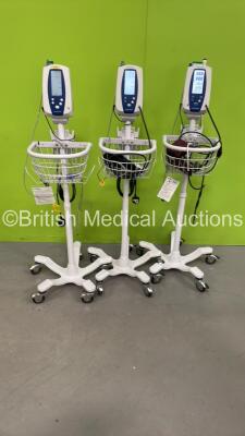 3 x Welch Allyn SPOT Vital Signs Monitors on Stands (Both Power Up) *S/N 2011114847 / 201820467 / 201114870*