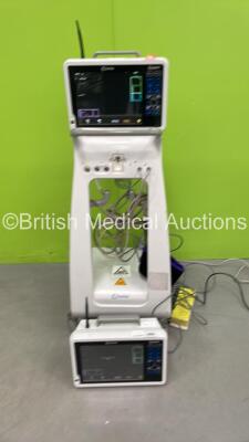 2 x Invivo Expression MRI Patient Monitors on 1 x Stand with Accessories (Both Power Up with 2 x Power Supplies)