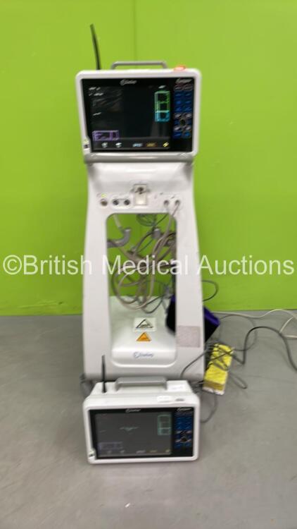 2 x Invivo Expression MRI Patient Monitors on 1 x Stand with Accessories (Both Power Up with 2 x Power Supplies)