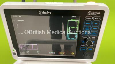 2 x Invivo Expression MRI Patient Monitors on 1 x Stand with Accessories (Both Power Up with 2 x Power Supplies) - 2