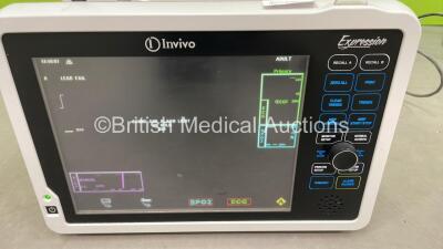 2 x Invivo Expression MRI Patient Monitors on 1 x Stand with Accessories (Both Power Up with 2 x Power Supplies) - 4