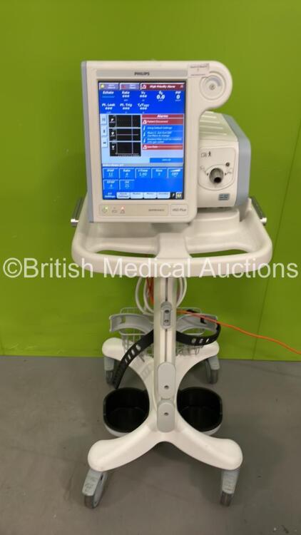 Philips Respironics V60 Plus Ventilator on Stand Software Version 3.00 - Total Power on Hours 2871(Powers Up) *S/N 100342968*