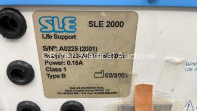SLE 2000 Infant Ventilator - Running Hours 2289 on Stand with Hose (Powers Up) - 4