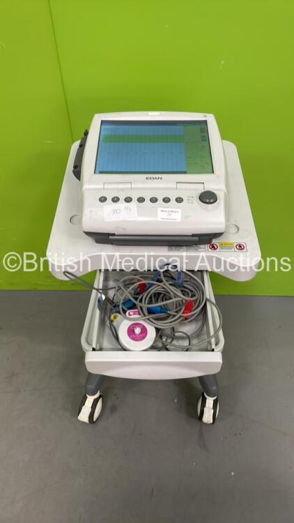 Edan F9 Fetal Monitor on Stand with 2 x Transducers and Finger Trigger (Powers Up)