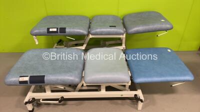 2 x Huntleigh Hydraulic Patient Examination Couches (Hydraulics Tested Working - Rips to Cushions)