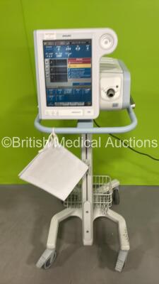 Philips Respironics V60 Ventilator on Stand Software Version 2.30 on Stand with Hoses Total Power on Hours 28490 (Powers Up) *S/N 100005897*