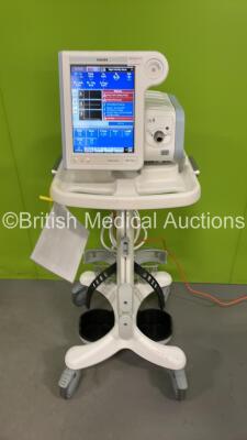 Philips Respironics V60 Plus Ventilator on Stand Software Version 3.00 - Total Power on Hours 3408 (Powers Up) *S/N 100343644*