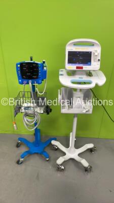 1 x Welch Allyn 6000 Series Patient Monitor on Stand and 1 x GE Dinamap Carescape V100 Vital Signs Monitor on Stand (Both Power Up) *S/N 103000791314*