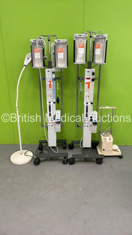 2 x Smiths Medical Level 1 H-1200 Fast Flow Fluid Warmers, 1 x Therapy Equipment Ltd Suction Pump and 1 x Welch Allyn LS-15C Patient Examination Lamp (No Power)