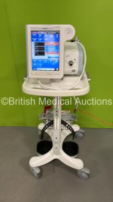 Philips Respironics V60 Plus Ventilator on Stand Software Version 3.00 - Total Power on Hours 2950 (Powers Up) *S/N 100343147*