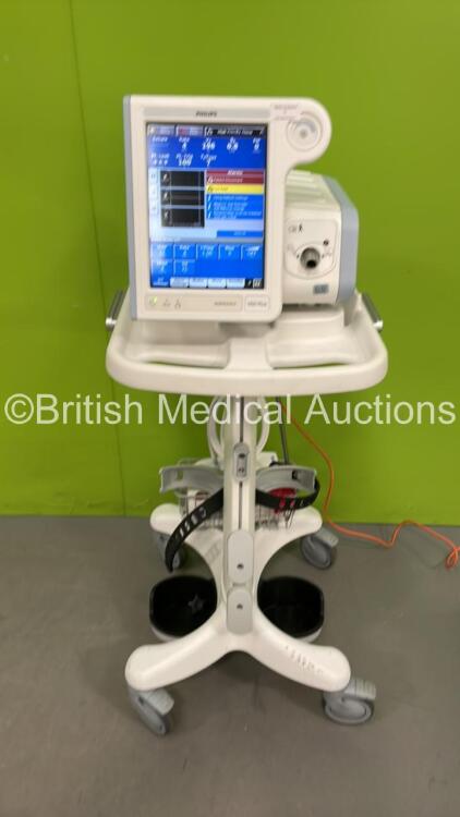 Philips Respironics V60 Plus Ventilator on Stand Software Version 3.00 - Total Power on Hours 3110 (Powers Up) *S/N 100343144*