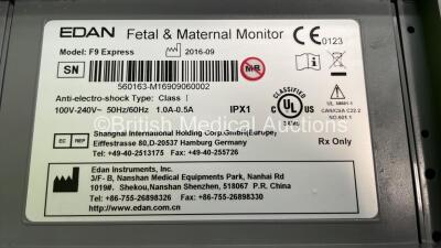 Edan F9 Fetal Monitor on Stand with 2 x Transducers and Finger Trigger (Powers Up) - 4