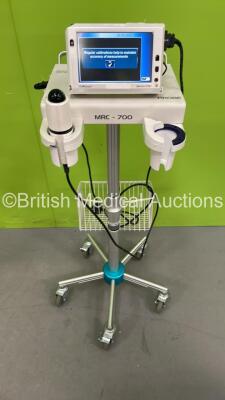 CUBEscan Bio-Con 700 Bladder Scanner with Transducer on Stand (Powers Up with Some Casing Damage - See Photo)