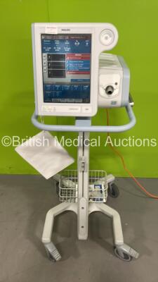 Philips Respironics V60 Ventilator on Stand Software Version 2.30 on Stand with Hoses Total Power on Hours 28344 (Powers Up) *S/N 100004681*