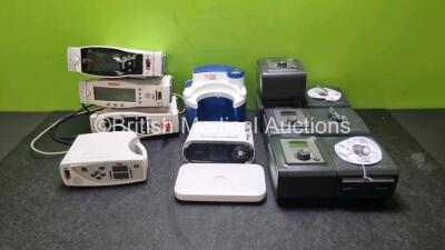 Mixed Lot Including 1 x Philips Respironics Dreamstation BiPAP S/T Units with 1 x Philips Ref 1117687 PAP Battery Kit, 1 x Masimo Radical Signal Extraction Pulse Oximeter with Docking Station, 2 x Masimo Radical 7 Signal Extraction Pulse Oximeters with Do