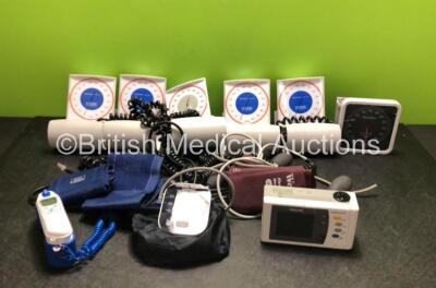 Job Lot Including 1 x Philips IntelliVue X2 Portable Patient Monitor Including ECG, SpO2, NBP, Temp and Press Options (Damage to Casing - See Photos, No Power, Suspected Flat Battery) 1 x Covidien Genius 3 Tympanic Thermometer (Missing Battery Casing) 1 x