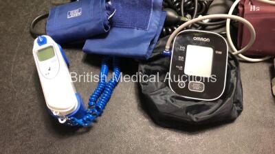 Job Lot Including 1 x Philips IntelliVue X2 Portable Patient Monitor Including ECG, SpO2, NBP, Temp and Press Options (Damage to Casing - See Photos, No Power, Suspected Flat Battery) 1 x Covidien Genius 3 Tympanic Thermometer (Missing Battery Casing) 1 x - 2