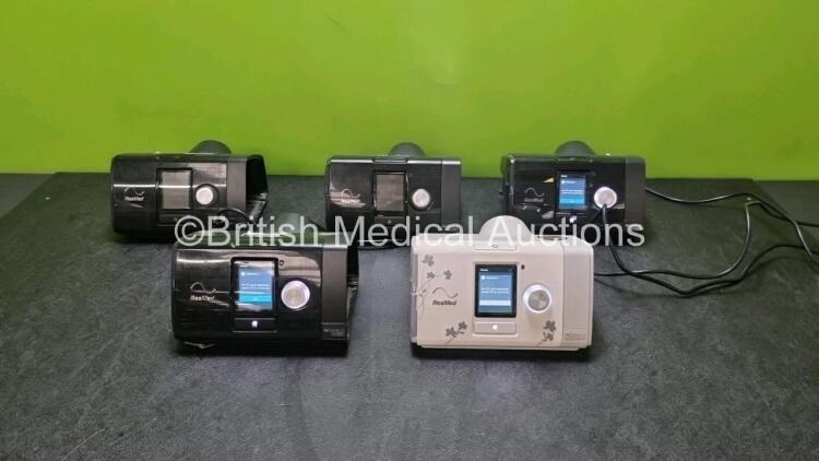 Job Lot Including 4 x Resmed Airsense 10 Autoset CPAP Units (All Power Up, All Missing Humidifier Chamber - See Photo) 1 x ResMed Airsense Autoset For Her CPAP Unit (Powers Up) and 3 x Power Supplies *SN 23162064897 / 22161430222 / 23117082817 / 231769649