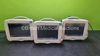 3 x Philips IntelliVue MP50 Anaesthesia Monitors (All Power Up 1 x with Missing Casing) *SN DE82060815 / DE802B2064 / DE20B2059* (W)