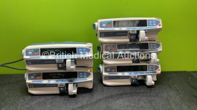 5 x Alaris CC Guardrails Plus Syringe Pumps (All Power Up, 3 with Service Message 1 with Failure)