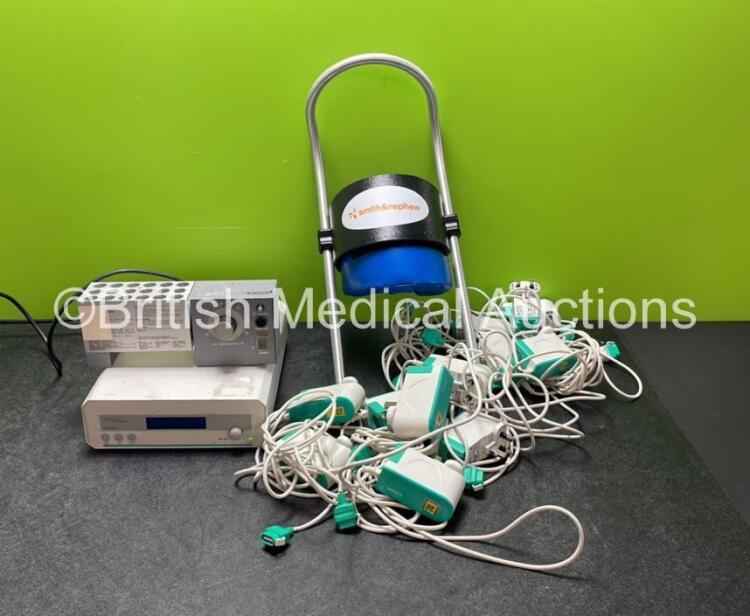 Mixed Lot Including 1 x Linkam Scientific CO 102 Digital Heating Unit (Powers Up) 1 x Grant Instruments Type BT1 Block Heater Unit (No Power) 1 x Smith & Nephew Brace and 12 x B Braun Type 154120UK AC Power Supplies